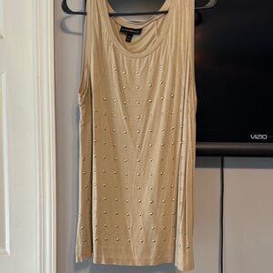 Lane Bryant Tan Studded Tank Top